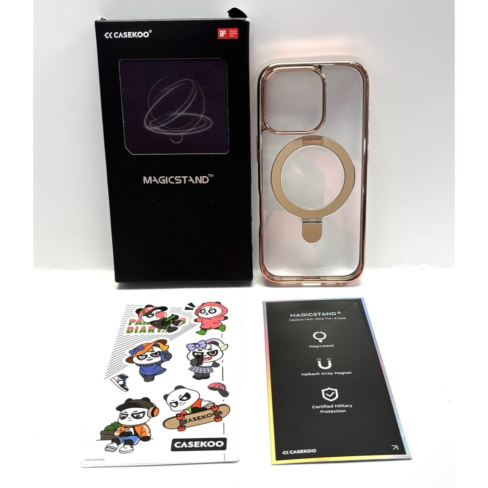 CASEKOO MagicStand Case iPhone 16 Pro Gold MagSafe Magnetic Military Grade